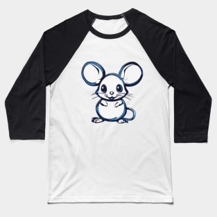 Mouse Blue Shadow Silhouette Anime Style Collection No. 389 Baseball T-Shirt